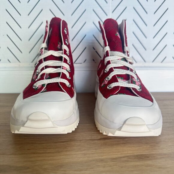 ✨Converse Run Star Hike Platform Sz 9 Women's Shoes Cross Stitch Roses A14885C - Picture 4 of 8
